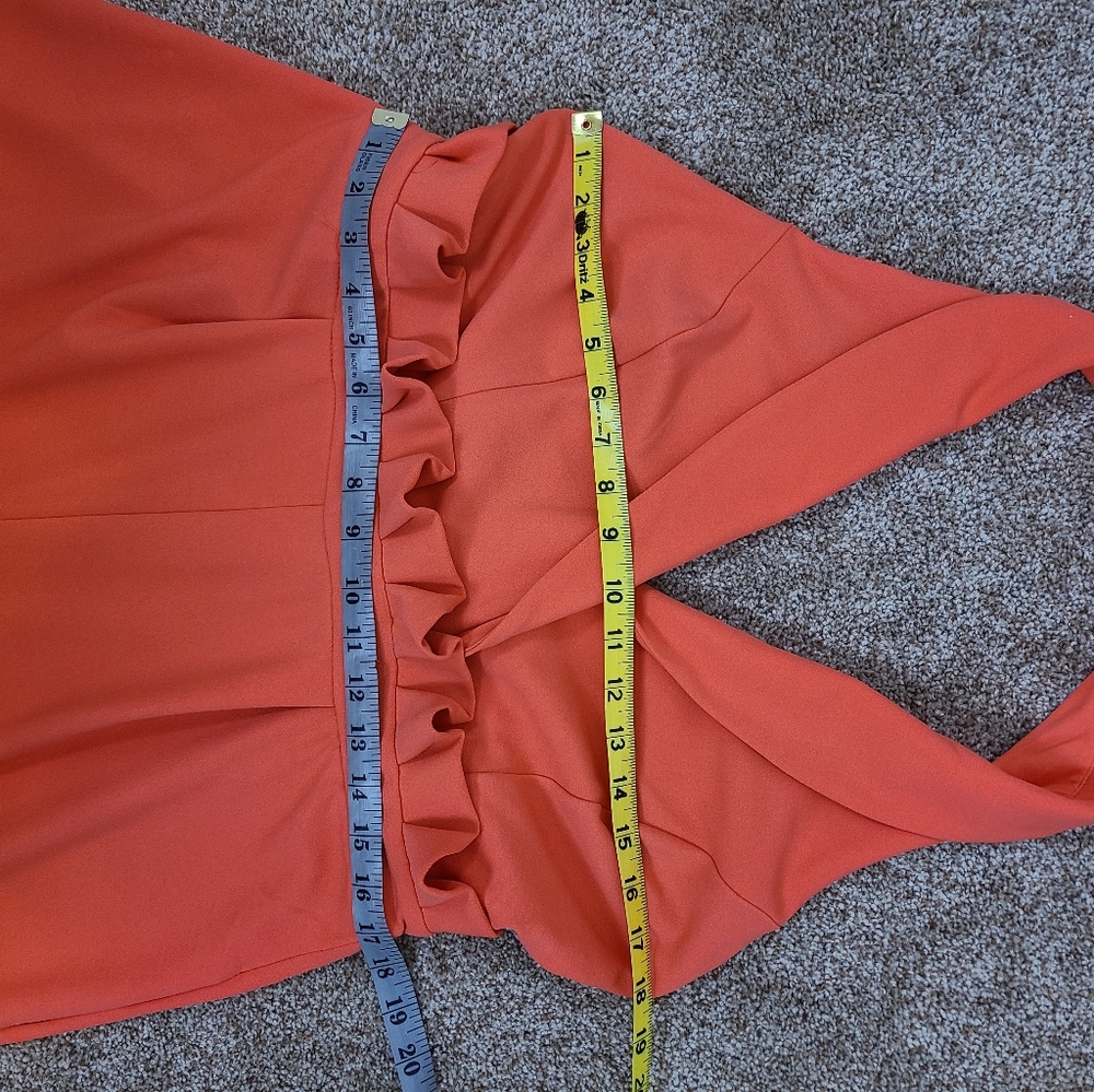 ASOS Halter Paperbag Coral Wide Leg Jumpsuit - Picture 8 of 12